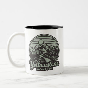 Yellowstone National Park Mountain Trail Two-Tone Coffee Mug