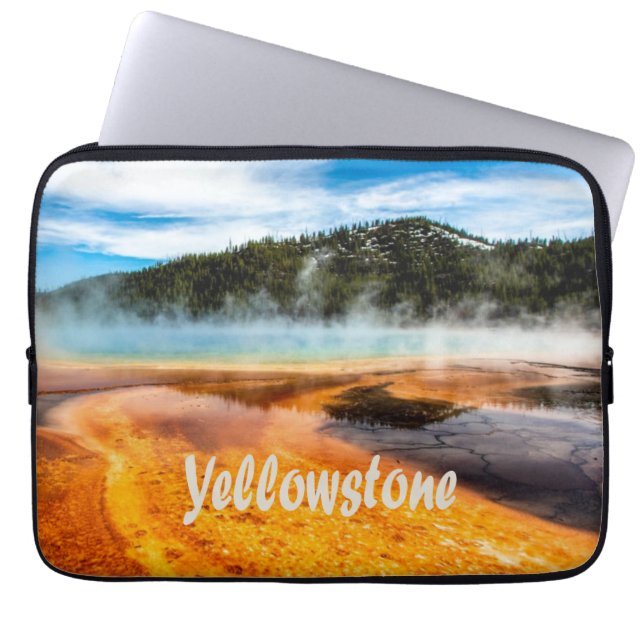 Yellowstone National Park Mountains Nature Animals Laptop Sleeve (Front)