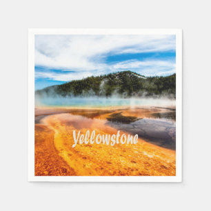 Yellowstone National Park Mountains Nature Animals Napkin