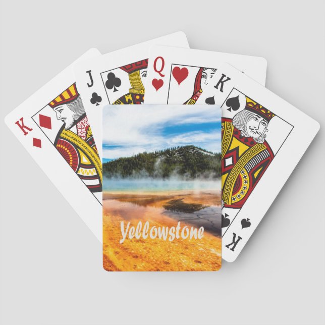 Yellowstone National Park Mountains Nature Animals Playing Cards (Back)
