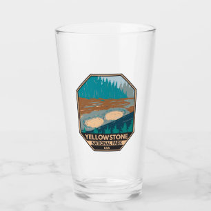 Yellowstone National Park Mud Volcano Vintage Glass
