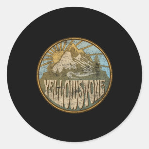Yellowstone National Park Nature Mountains Hiking Classic Round Sticker