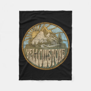 Yellowstone National Park Nature Mountains Hiking Fleece Blanket