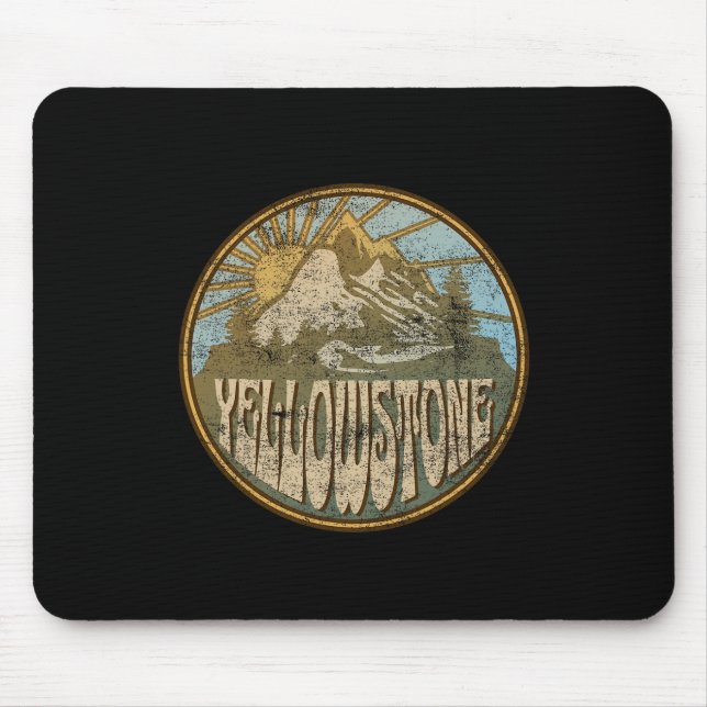 Yellowstone National Park Nature Mountains Hiking  Mouse Pad (Front)
