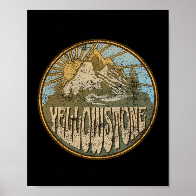 Yellowstone National Park Nature Mountains Hiking  Poster (Front)
