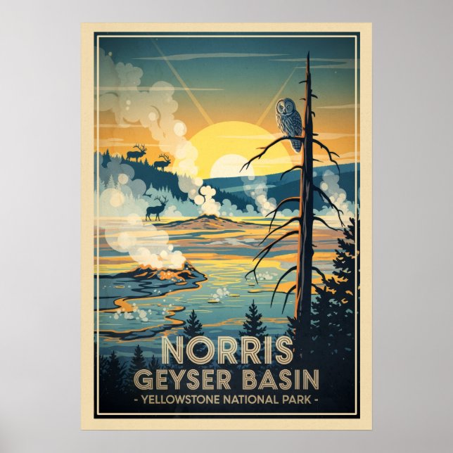 Yellowstone National Park - Norris Geyser Basin Poster (Front)