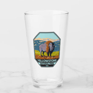 Yellowstone National Park North American Bison  Glass