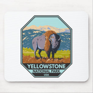 Yellowstone National Park North American Bison  Mouse Pad