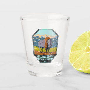 Yellowstone National Park North American Bison  Shot Glass