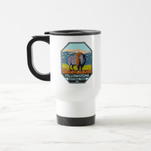 Yellowstone National Park North American Bison  Travel Mug