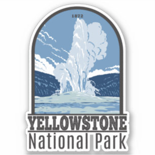 Yellowstone National Park Old Faithful Vintage