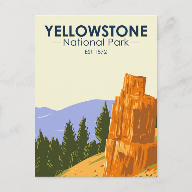 Yellowstone National Park Petrified Tree Vintage Postcard (Front)