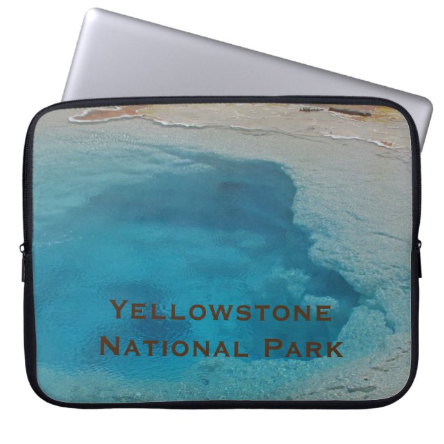 Yellowstone National Park Photo Blue Hot Springs Laptop Sleeve (Front)