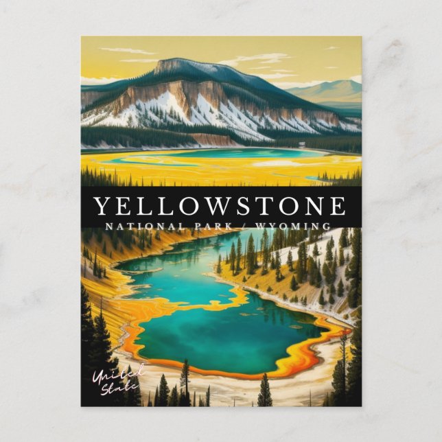 YELLOWSTONE NATIONAL PARK POSTCARD (Front)