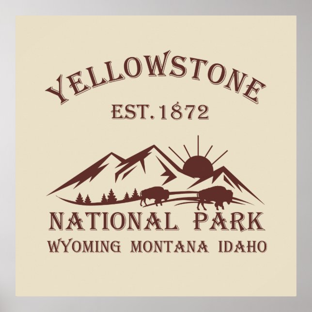 Yellowstone national park poster (Front)