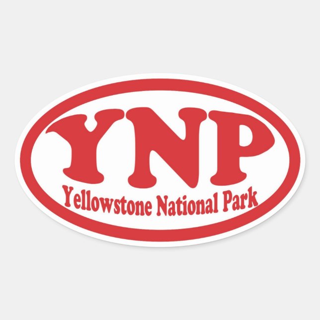 Yellowstone National Park red oval sticker (Front)