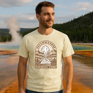 Yellowstone National Park Retro Art Deco T-Shirt