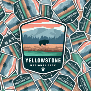 Yellowstone National Park Retro Die-Cut Sticker