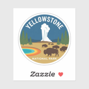 Yellowstone National Park Retro Travel Art