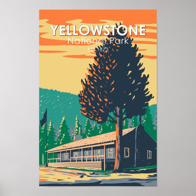 Yellowstone National Park Roosevelt Lodge Cabins  Poster (Front)