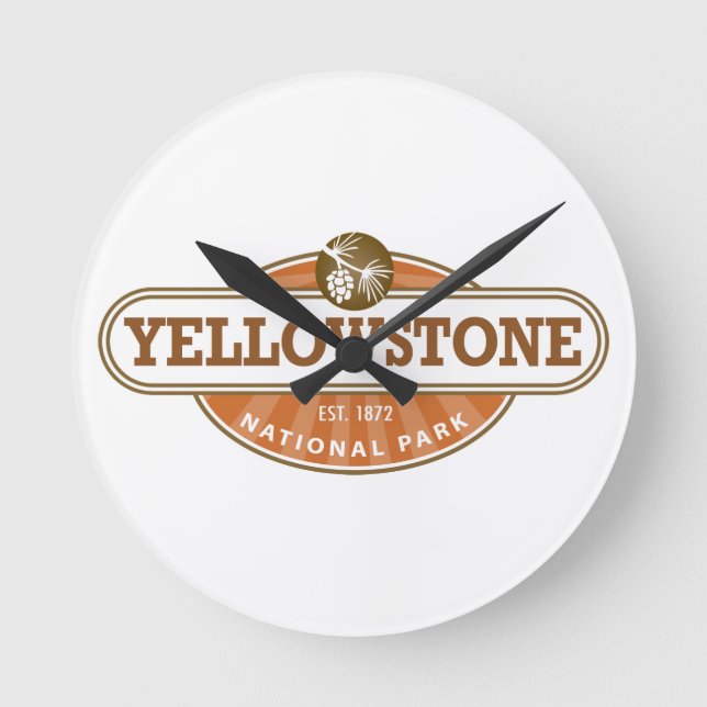 Yellowstone National Park Round Clock (Front)