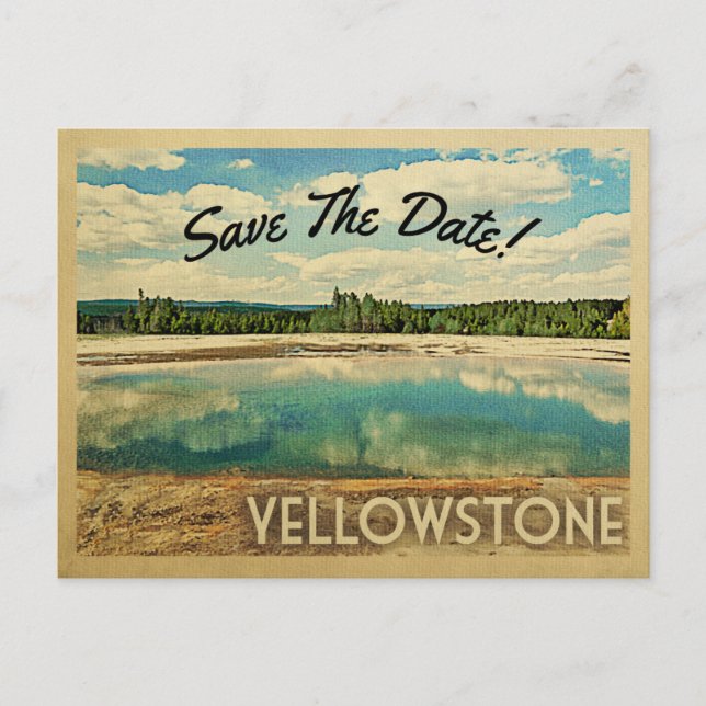 Yellowstone National Park Save The Date Announcement Postcard (Front)