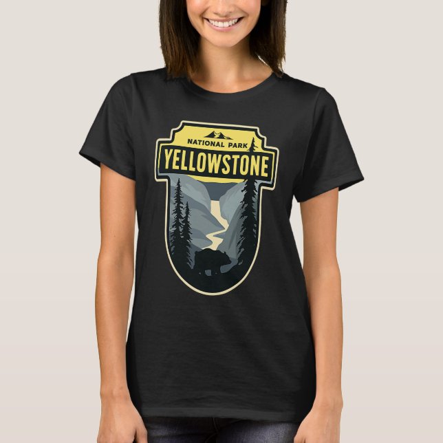 Yellowstone National Park Souvenir Camping Hiking  T-Shirt (Front)