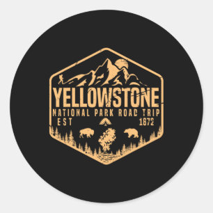 Yellowstone National Park Souvenir Family Road Tri Classic Round Sticker
