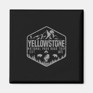 Yellowstone National Park Souvenir Hiking Family R Magnet