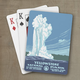 Yellowstone National Park Souvenir - Vintage WPA Playing Cards