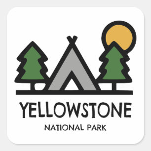 Yellowstone National Park Square Sticker