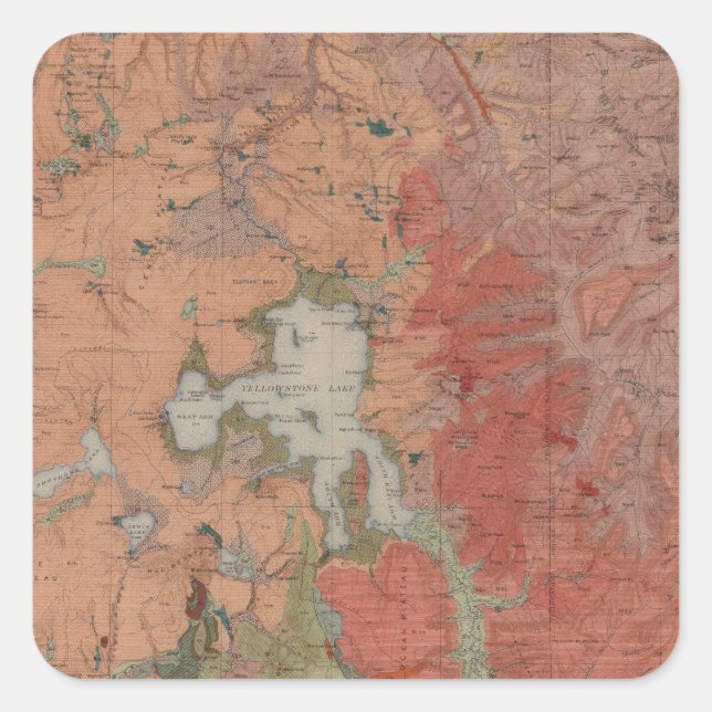 Yellowstone National Park Square Sticker (Front)