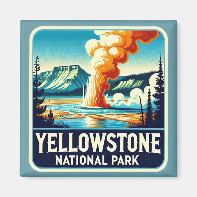 Yellowstone National Park Stone Coaster Magnet (Front)