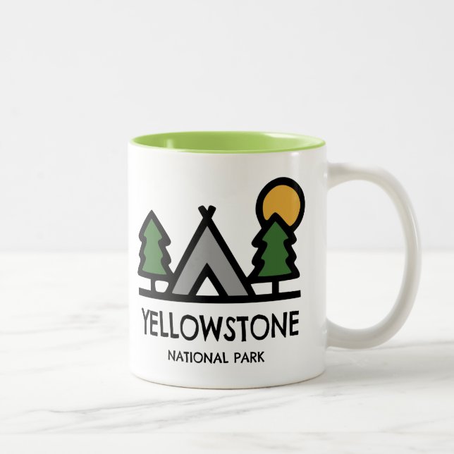 Yellowstone National Park Two-Tone Coffee Mug (Right)