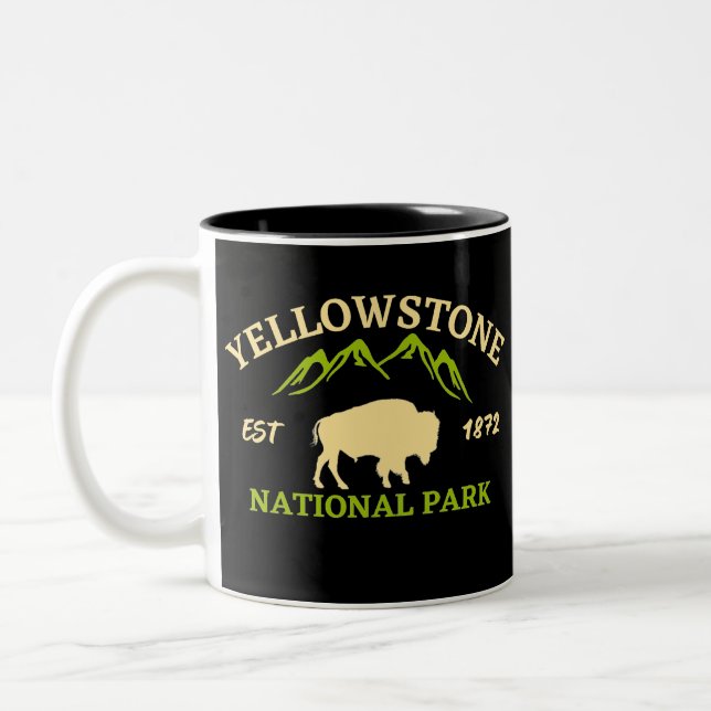 Yellowstone National Park Two-Tone Coffee Mug (Left)