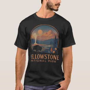 Yellowstone National Park Us Bison Vintage Hiking T-Shirt