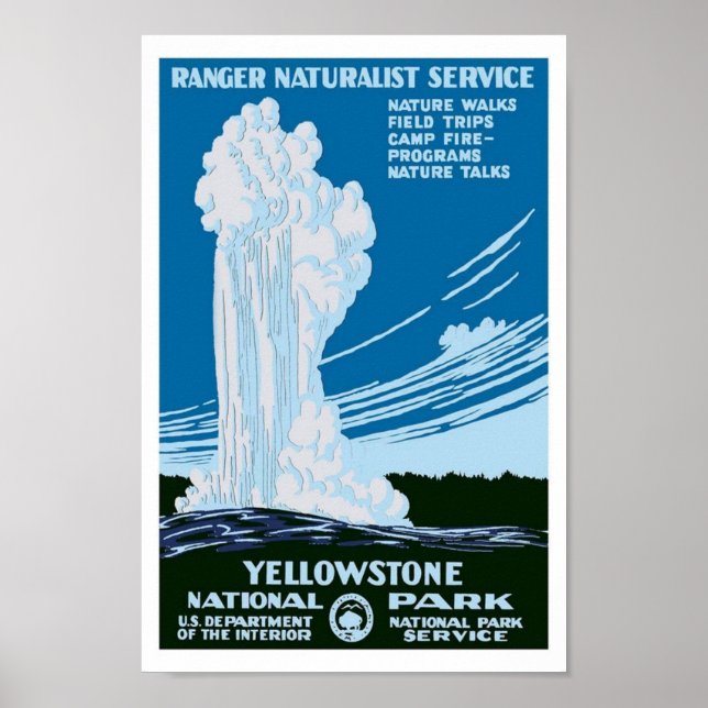 Yellowstone National Park US Vintage Travel Poster (Front)