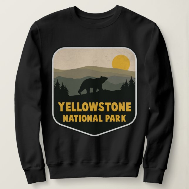 Yellowstone National Park USA Bear Souvenir Sweatshirt (Design Front)