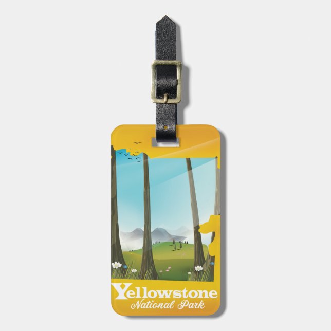 Yellowstone National Park vacation poster. Luggage Tag (Front Vertical)