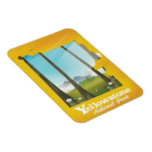 Yellowstone National Park vacation poster. Magnet
