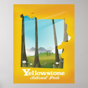 Yellowstone National Park vacation poster. Poster