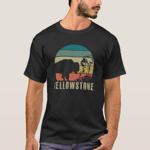 Yellowstone National Park Vintage Buffalo Bison Re T-Shirt