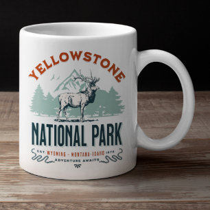 Yellowstone National Park Vintage Landscape Coffee Mug