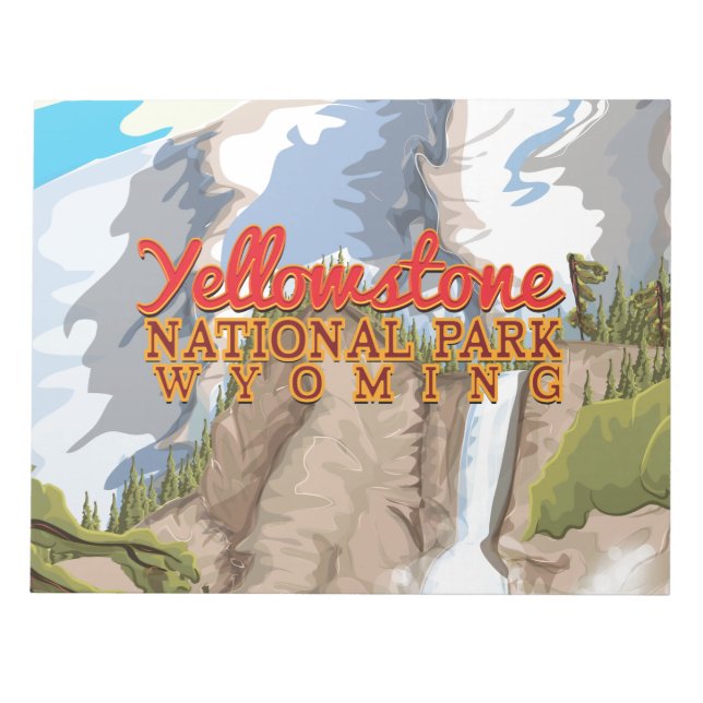 Yellowstone National Park Vintage Poster Notepad (Front)