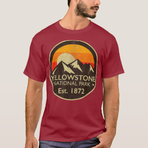 Yellowstone National Park Vintage Retro Camping T-Shirt