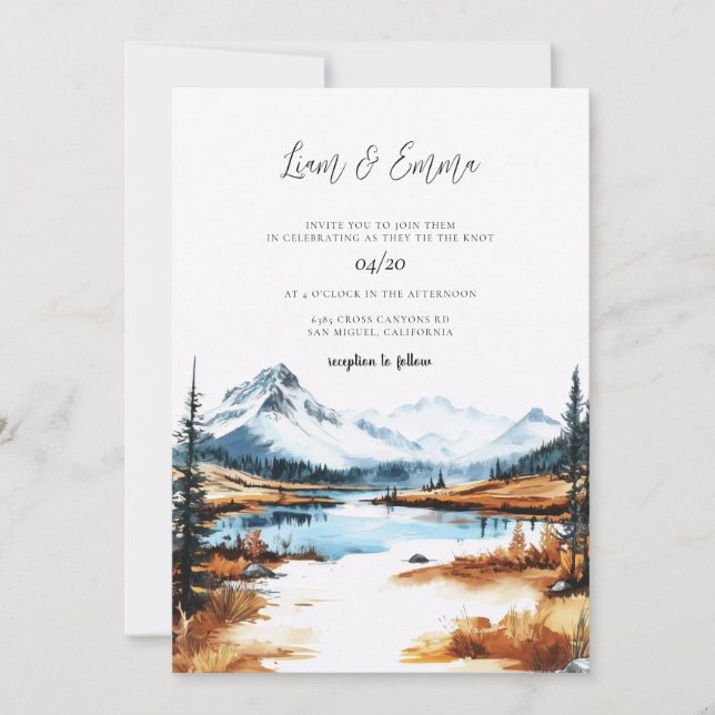 Yellowstone National Park Wedding Invitation (Front)