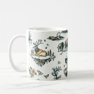 Yellowstone National Park Wildlife Pattern Coffee Mug