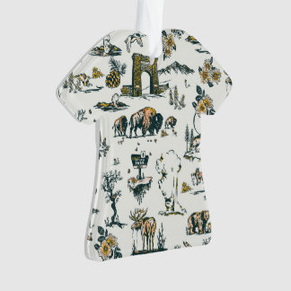 Yellowstone National Park Wildlife Pattern Ornament