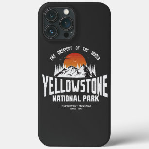 Yellowstone National Park Wolf Mountains Vintage iPhone 13 Pro Max Case