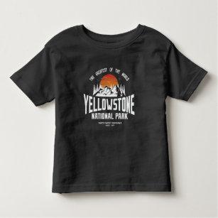 Yellowstone National Park Wolf Mountains Vintage Toddler T-Shirt